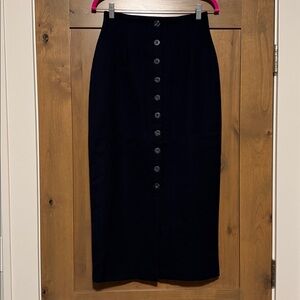 Vintage 90's Y2K Pastille Button Up Wool Maxi Skirt Womens 10 Preppy Academia